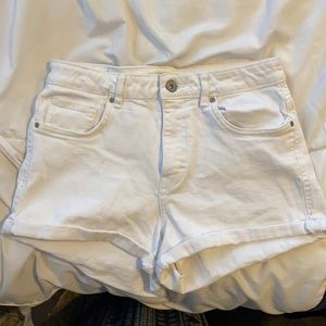 White jean shorts and blue Jean shorts
